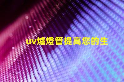 uv爐燈管提高您的生產(chǎn)效率的關(guān)鍵設(shè)備