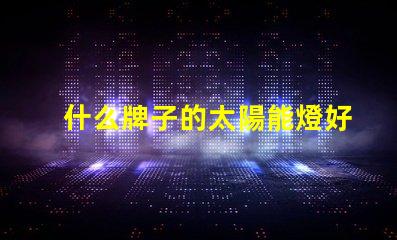 什么牌子的太陽能燈好優(yōu)質(zhì)太陽能燈品牌推薦