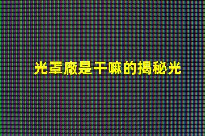 光罩廠是干嘛的揭秘光罩廠的核心功能與應(yīng)用