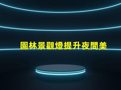 園林景觀燈提升夜間美感與安全性的絕佳選擇