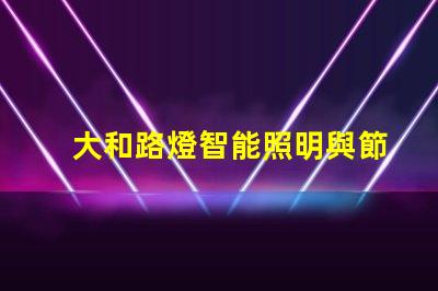大和路燈智能照明與節(jié)能的完美結(jié)合