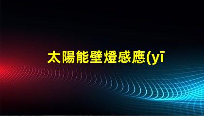 太陽能壁燈感應(yīng)提升戶外安全性的智能選擇