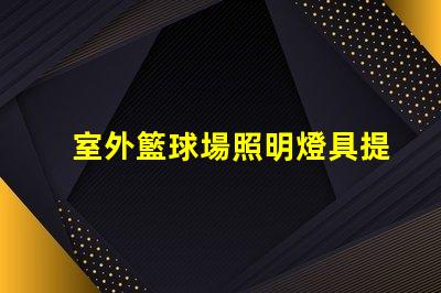 室外籃球場照明燈具提升場地安全與觀賽體驗的最佳選擇